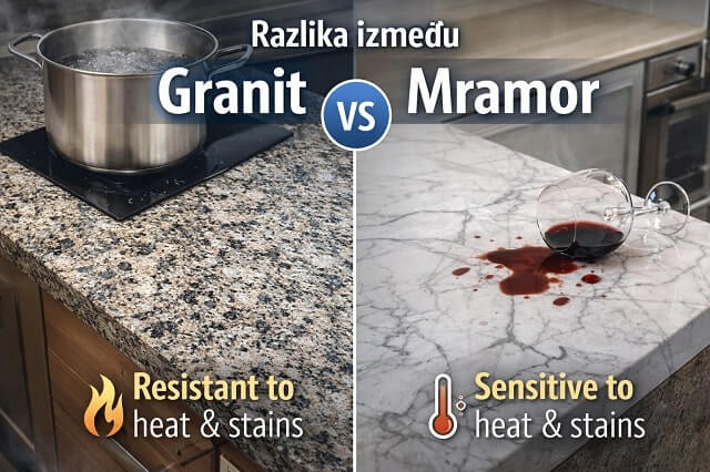 Razlika između granita i mramora u svakodnevnoj upotrebi